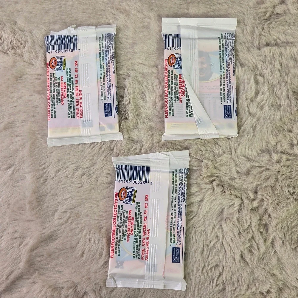 1990 Fleer Premiere Edition Football Cards 3 Sealed Wax Packs 15 Cards Each NFL